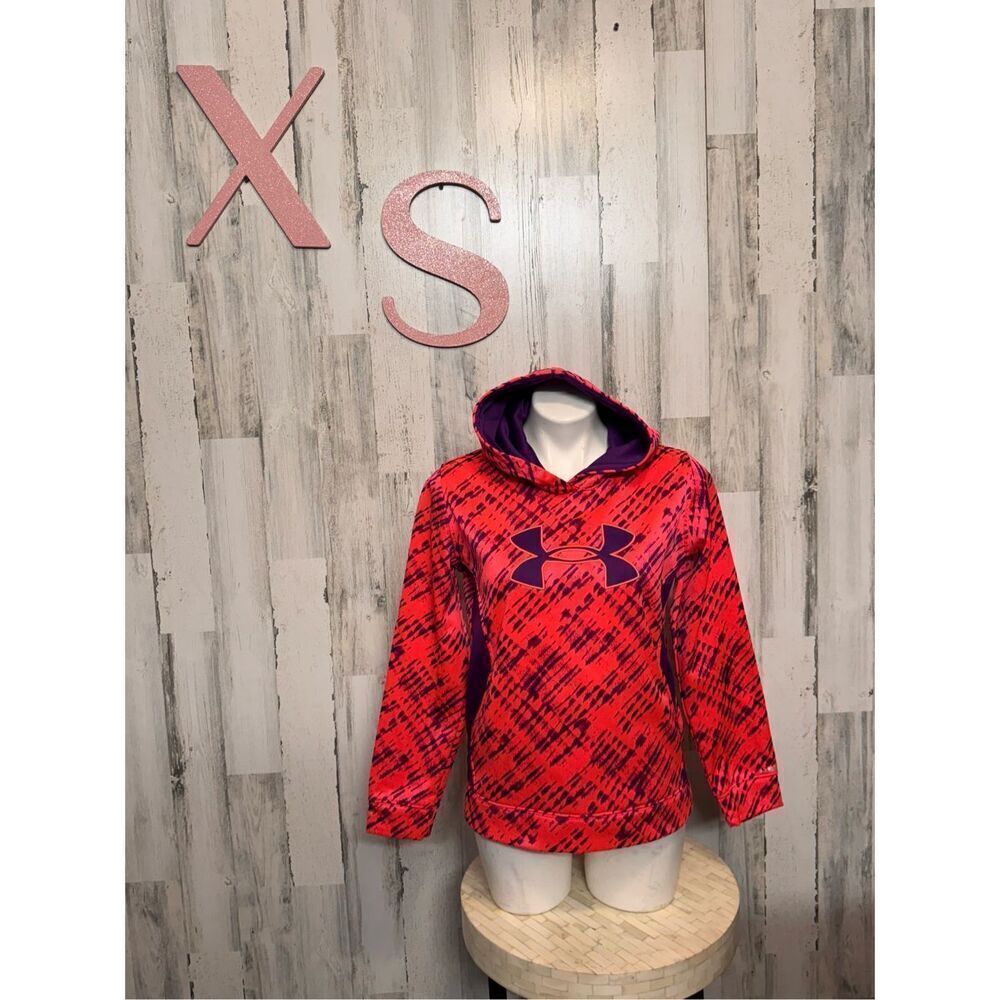 Under Armour XS Hoodie Pink Purple Athletic Sweatshirt